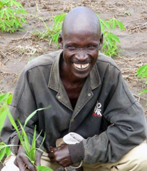 Man holding plant